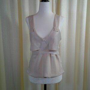 Zara Cream Peplum Cami Top in Size M